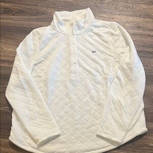 Vineyard Vines Cream Quilted Pullover